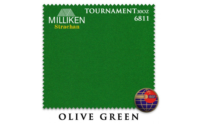 Сукно Milliken Strachan Snooker 6811 Tournament 30oz 193см Olive Green